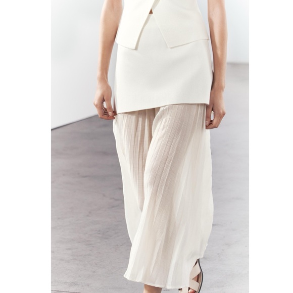 Zara MIXED PLEATED KNIT SKIRT - Picture 11 of 15